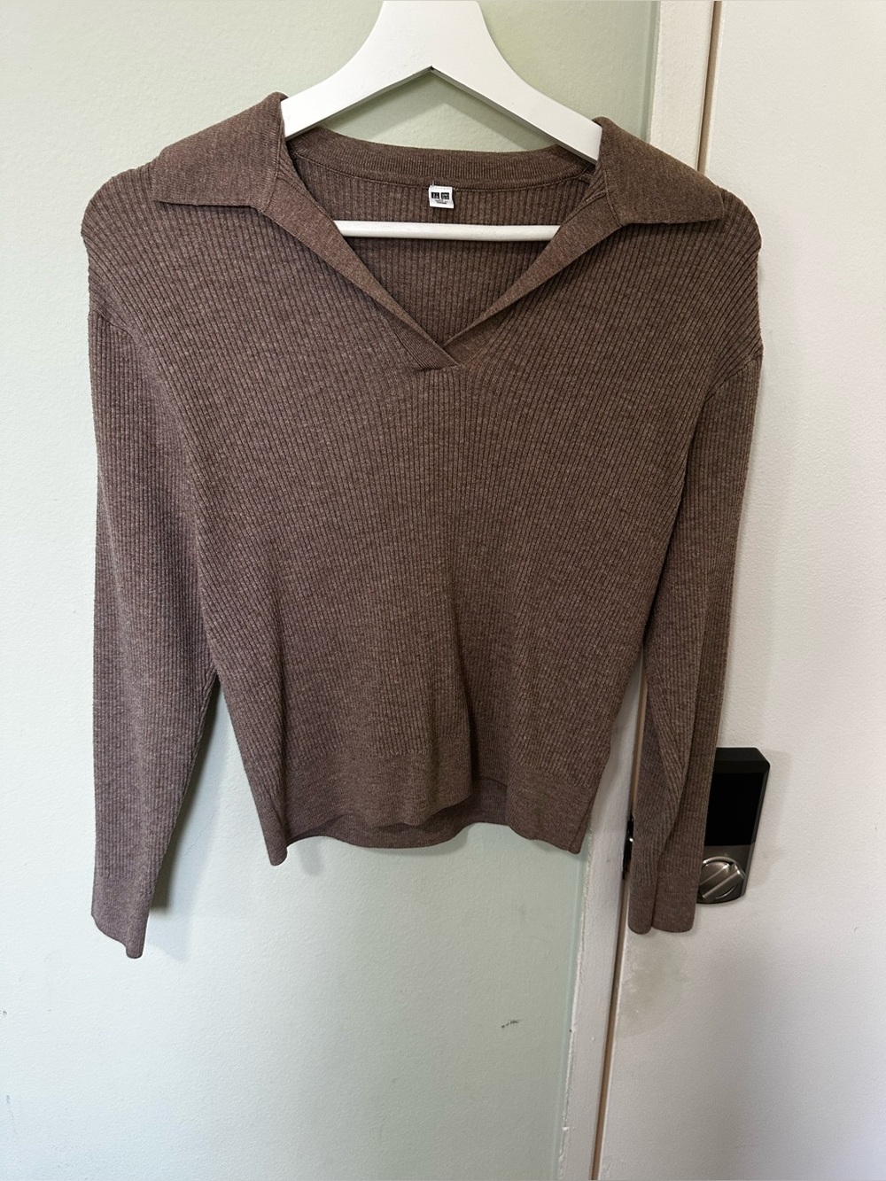 Washable Ribbed Knit Polo Sweater V neck UNIQLO XS Never worn